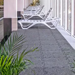 In indoor swimming pools, WARCO's water-permeable and sound-absorbing pool tiles are a comfortable and slip-resistant floor covering that is not only an advantageous choice in the lounging and relaxation area.
