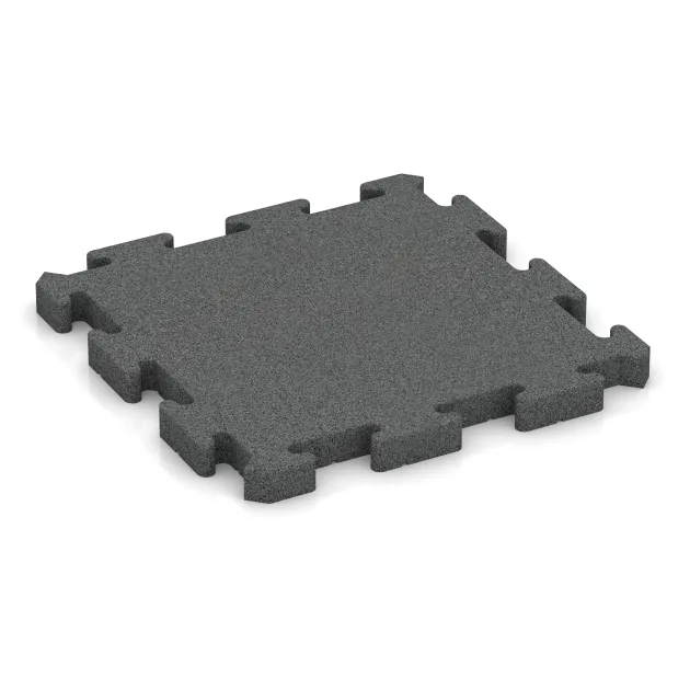 Rubber paving von WARCO im Farbdesign Slate grey mit den Abmessungen 500 x 500 x 40 mm. Produktfoto von Artikel 2981 in der Aufsicht von schräg vorne.