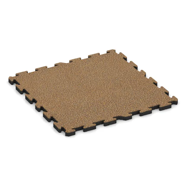 Fitness Floor Protection Mat HD von WARCO im Farbdesign Rattan Lounge mit den Abmessungen 1000 x 1000 x 40 mm. Produktfoto von Artikel 3419 in der Aufsicht von schräg vorne.