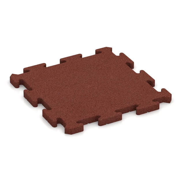 Dog floor tile von WARCO im Farbdesign Brick red mit den Abmessungen 50 x 50 x 3 cm | 0,25 m². Produktfoto von Artikel 2786 in der Aufsicht von schräg vorne.
