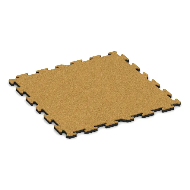 Fitness Floor Protection Mat von WARCO im Farbdesign Lemon Yellow mit den Abmessungen 1000 x 1000 x 30 mm. Produktfoto von Artikel 6012 in der Aufsicht von schräg vorne.