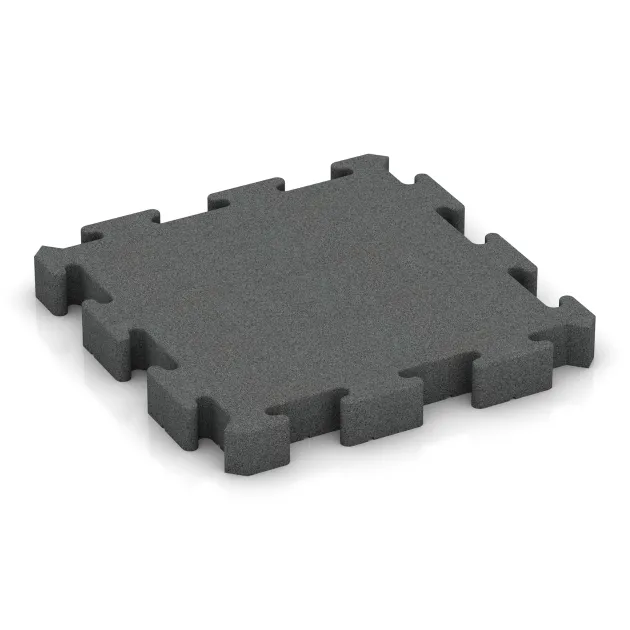 Rubber paving von WARCO im Farbdesign Slate grey mit den Abmessungen 500 x 500 x 60 mm. Produktfoto von Artikel 3189 in der Aufsicht von schräg vorne.