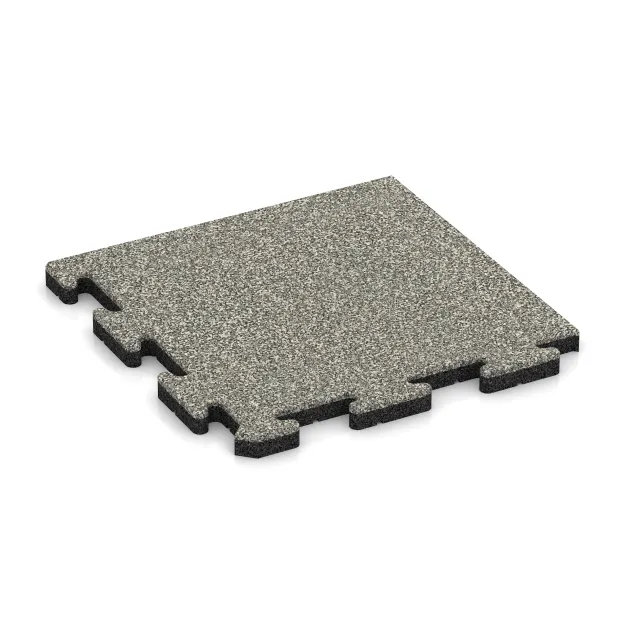 Corner Tile von WARCO im Farbdesign Light Granite mit den Abmessungen 485 x 485 x 30 mm. Produktfoto von Artikel 5029 in der Aufsicht von schräg vorne.