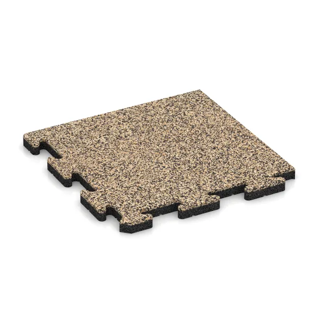 Corner Tile HD von WARCO im Farbdesign Travertine mit den Abmessungen 485 x 485 x 30 mm. Produktfoto von Artikel 5054 in der Aufsicht von schräg vorne.