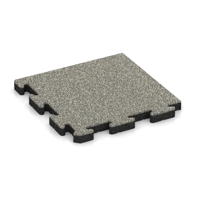 Corner Tile von WARCO im Farbdesign Light Granite mit den Abmessungen 485 x 485 x 40 mm. Produktfoto von Artikel 5113 in der Aufsicht von schräg vorne.