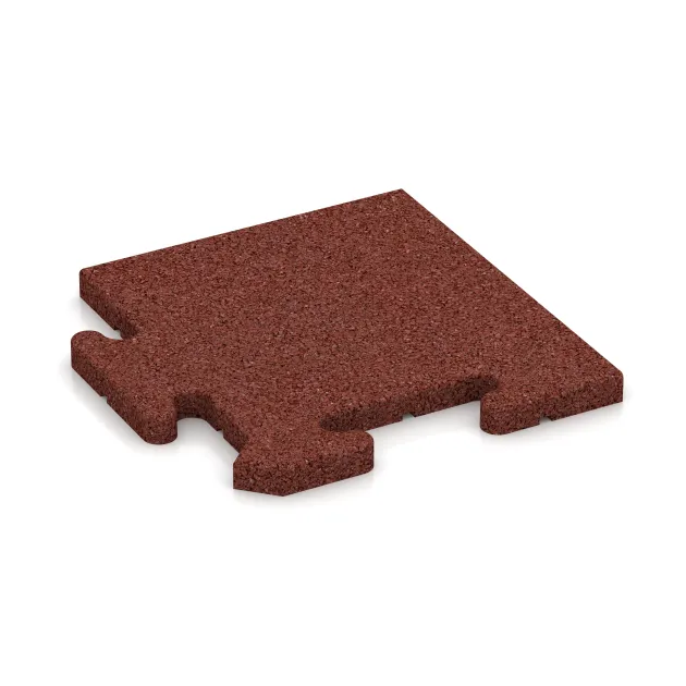 Corner Tile HD von WARCO im Farbdesign Brick red mit den Abmessungen 235 x 235 x 18 mm. Produktfoto von Artikel 4824 in der Aufsicht von schräg vorne.