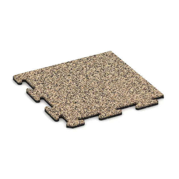 Corner Tile HD von WARCO im Farbdesign Travertine mit den Abmessungen 485 x 485 x 18 mm. Produktfoto von Artikel 4800 in der Aufsicht von schräg vorne.