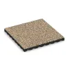 Playground safety tile von WARCO im Farbdesign Travertine mit den Abmessungen 500 x 500 x 40 mm. Produktfoto von Artikel 5335 in der Aufsicht von schräg vorne.