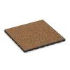 Playground safety tile von WARCO im Farbdesign Terra Cotta mit den Abmessungen 500 x 500 x 30 mm. Produktfoto von Artikel 5322 in der Aufsicht von schräg vorne.