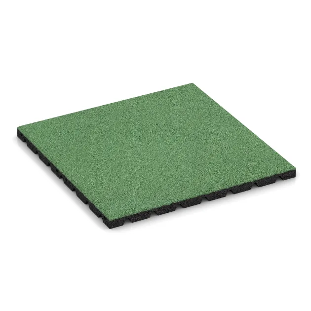 Playground safety tile von WARCO im Farbdesign Pale Green mit den Abmessungen 500 x 500 x 30 mm. Produktfoto von Artikel 0547 in der Aufsicht von schräg vorne.