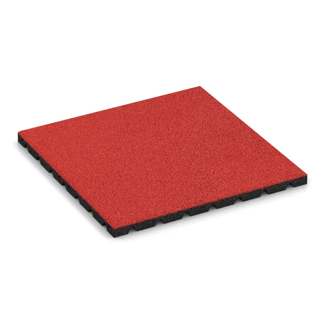 Playground Safety Tile 3 cm - EN 1177 ≤ 100 cm von WARCO im Farbdesign Rose mit den Abmessungen 500 x 500 x 30 mm. Produktfoto von Artikel 5474 in der Aufsicht von schräg vorne.
