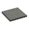 Playground safety tile von WARCO im Farbdesign Gray Granite mit den Abmessungen 500 x 500 x 45 mm. Produktfoto von Artikel 0641 in der Aufsicht von schräg vorne.