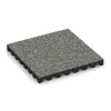 Playground safety tile von WARCO im Farbdesign Gray Granite mit den Abmessungen 500 x 500 x 50 mm. Produktfoto von Artikel 5356 in der Aufsicht von schräg vorne.