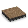 Playground safety tile von WARCO im Farbdesign Rattan Lounge mit den Abmessungen 500 x 500 x 100 mm. Produktfoto von Artikel 3702 in der Aufsicht von schräg vorne.