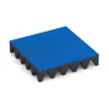 Playground safety tile von WARCO im Farbdesign Gentian Blue mit den Abmessungen 500 x 500 x 100 mm. Produktfoto von Artikel 0733 in der Aufsicht von schräg vorne.