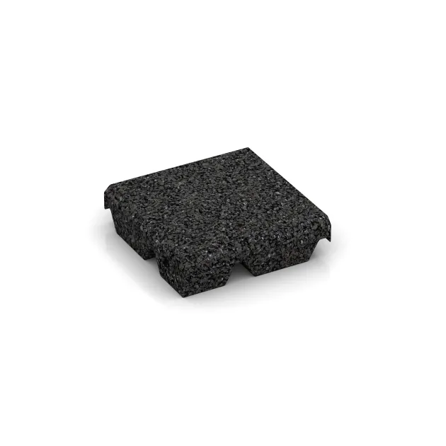 Material sample von WARCO im Farbdesign Anthracite mit den Abmessungen ca. 100 x 100 x 30 mm. Produktfoto von Artikel 0504 in der Aufsicht von schräg vorne.