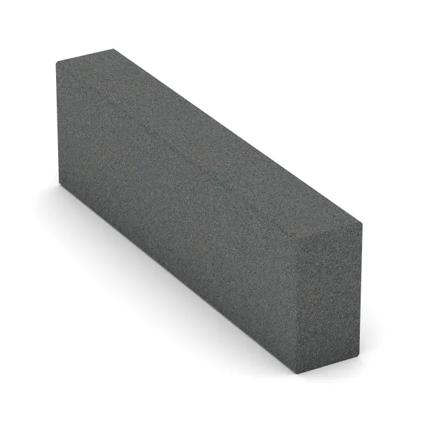 Rubber granulate block step von WARCO im Farbdesign Slate grey mit den Abmessungen 1000 x 300 x 150 mm. Produktfoto von Artikel 2601 in der Aufsicht von schräg vorne.