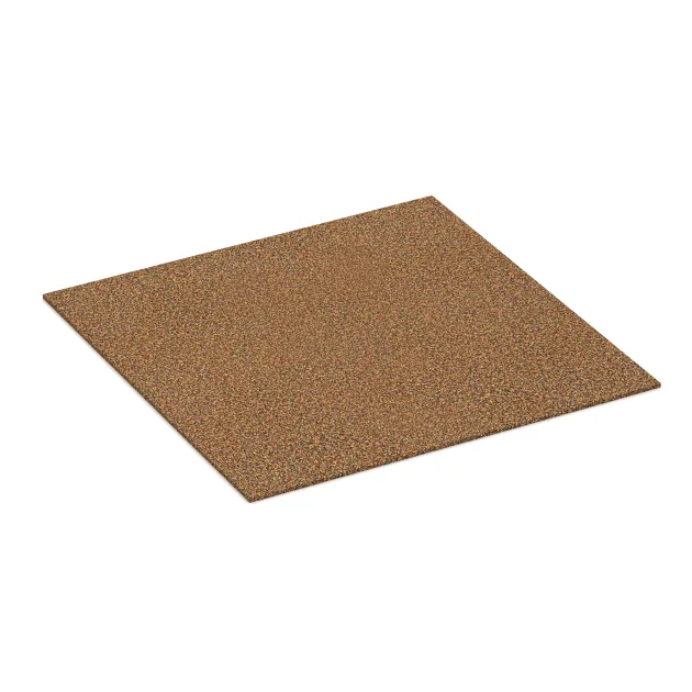 Rubber granulate tile von WARCO im Farbdesign Terra Cotta mit den Abmessungen 1000 x 1000 x 7 mm. Produktfoto von Artikel 4312 in der Aufsicht von schräg vorne.