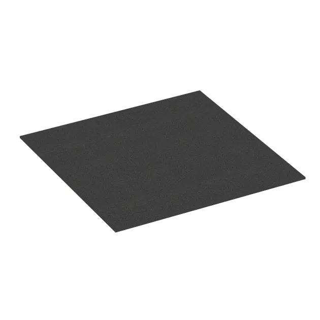 Rubber granulate tile von WARCO im Farbdesign Anthracite mit den Abmessungen 1000 x 1000 x 7 mm. Produktfoto von Artikel 4388 in der Aufsicht von schräg vorne.