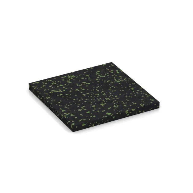 Colour sample von WARCO im Farbdesign Light Green Speckled mit den Abmessungen ca. 100 x 100 x 8 mm. Produktfoto von Artikel 4365 in der Aufsicht von schräg vorne.