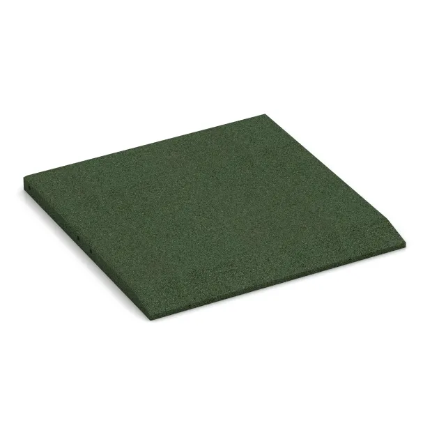 Edge tile (one chamfered side) von WARCO im Farbdesign Grass Green mit den Abmessungen 500 x 500 x 30 mm. Produktfoto von Artikel 0423 in der Aufsicht von schräg vorne.