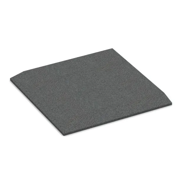 Corner tile (two chamfered sides) von WARCO im Farbdesign Slate grey mit den Abmessungen 500 x 500 x 30 mm. Produktfoto von Artikel 0466 in der Aufsicht von schräg vorne.