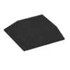 Corner tile (two chamfered sides) von WARCO im Farbdesign Anthracite mit den Abmessungen 500 x 500 x 80 mm. Produktfoto von Artikel 0497 in der Aufsicht von schräg vorne.
