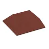 Corner tile (two chamfered sides) von WARCO im Farbdesign Brick red mit den Abmessungen 500 x 500 x 80 mm. Produktfoto von Artikel 0492 in der Aufsicht von schräg vorne.
