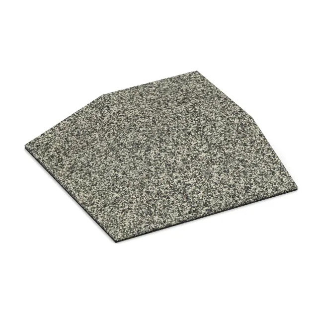 Corner tile (two chamfered sides) von WARCO im Farbdesign Light Granite mit den Abmessungen 500 x 500 x 100 mm. Produktfoto von Artikel 3830 in der Aufsicht von schräg vorne.