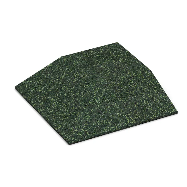 Corner tile (two chamfered sides) von WARCO im Farbdesign English Lawn mit den Abmessungen 500 x 500 x 100 mm. Produktfoto von Artikel 3832 in der Aufsicht von schräg vorne.