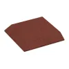 Corner tile (two chamfered sides) von WARCO im Farbdesign Brick red mit den Abmessungen 500 x 500 x 65 mm. Produktfoto von Artikel 0486 in der Aufsicht von schräg vorne.