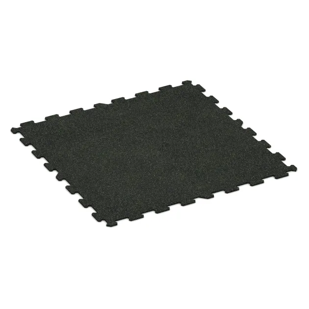 Fitness Floor Compact von WARCO im Farbdesign Light Green Speckled mit den Abmessungen 970 x 970 x 8 mm. Produktfoto von Artikel 1058 in der Aufsicht von schräg vorne.
