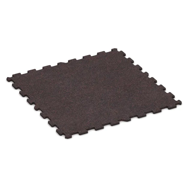 Fitness Floor Compact von WARCO im Farbdesign Light Red Speckled mit den Abmessungen 970 x 970 x 16 mm. Produktfoto von Artikel 1126 in der Aufsicht von schräg vorne.