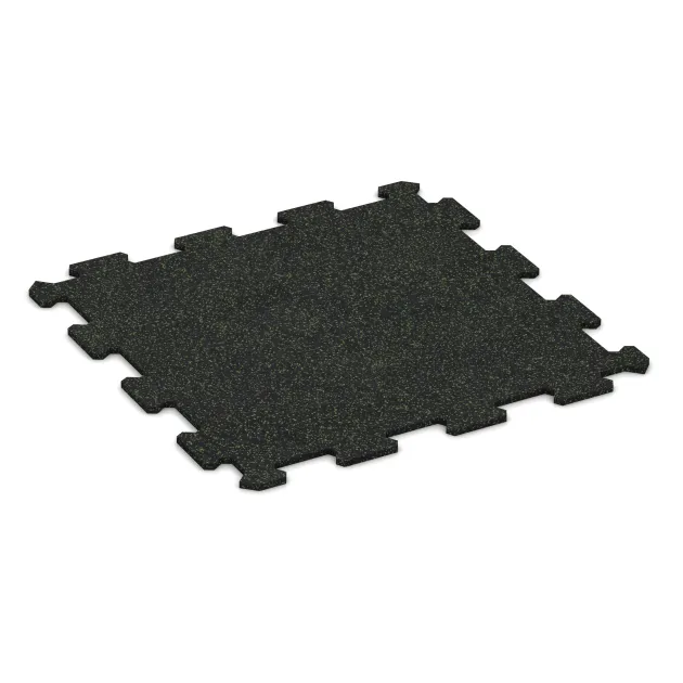 Fitness Floor Compact von WARCO im Farbdesign Light Green Speckled mit den Abmessungen 485 x 485 x 8 mm. Produktfoto von Artikel 0921 in der Aufsicht von schräg vorne.