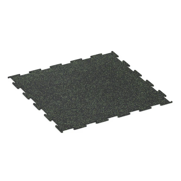 Gym Flooring Compact von WARCO im Farbdesign Lightly speckled green mit den Abmessungen 100 x 100 x 0,8 cm | 1,00 m². Produktfoto von Artikel 6453 in der Aufsicht von schräg vorne.