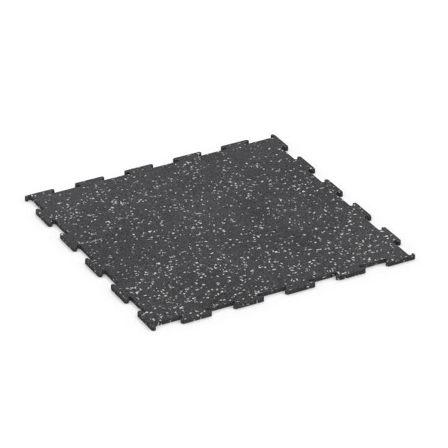 Fitness Floor Compact von WARCO im Farbdesign Light Grey Speckled mit den Abmessungen 50 × 50 × 0,8 cm. Produktfoto von Artikel 6458 in der Aufsicht von schräg vorne.