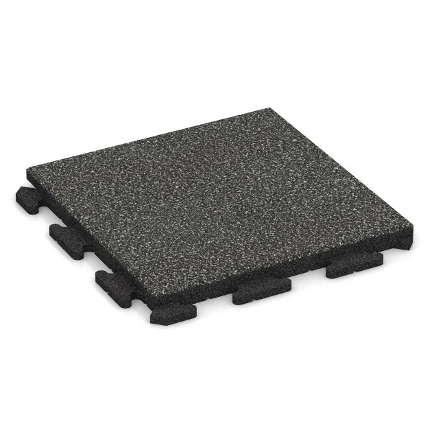 Pool Decking Tile Classic von WARCO im Farbdesign Dark Grey Granite mit den Abmessungen 500 x 500 x 40 mm. Produktfoto von Artikel 1339 in der Aufsicht von schräg vorne.