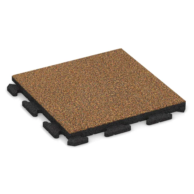 Terrace tile Classic von WARCO im Farbdesign Terra Cotta mit den Abmessungen 500 x 500 x 40 mm. Produktfoto von Artikel 1284 in der Aufsicht von schräg vorne.