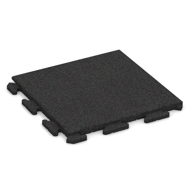 Terrace tile Classic von WARCO im Farbdesign Anthracite mit den Abmessungen 500 x 500 x 30 mm. Produktfoto von Artikel 1252 in der Aufsicht von schräg vorne.