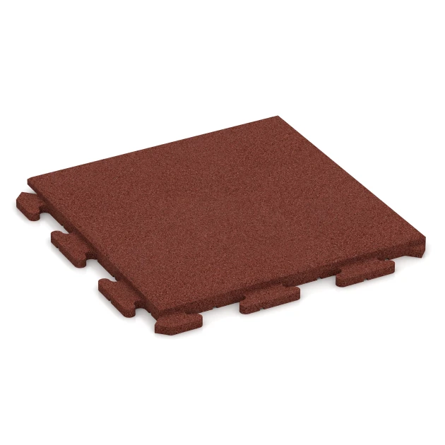Outdoor Tile Classic von WARCO im Farbdesign Brick red mit den Abmessungen 500 x 500 x 30 mm. Produktfoto von Artikel 1247 in der Aufsicht von schräg vorne.