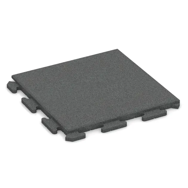 Terrace tile Classic von WARCO im Farbdesign Slate grey mit den Abmessungen 500 x 500 x 30 mm. Produktfoto von Artikel 1251 in der Aufsicht von schräg vorne.
