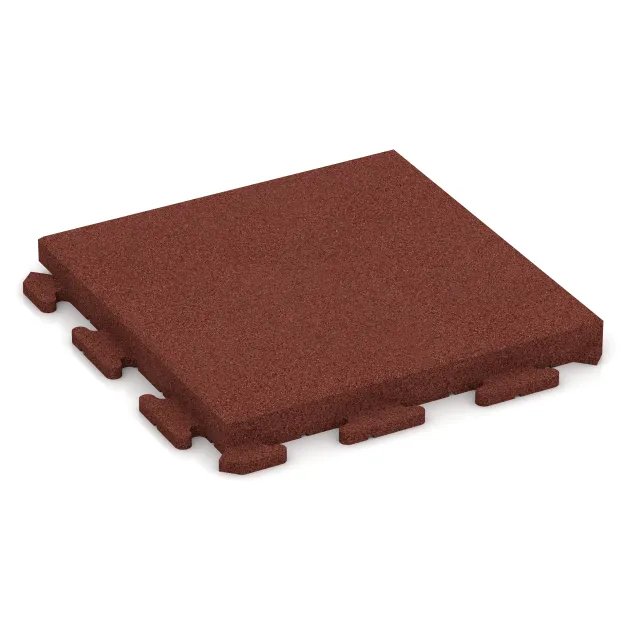 Terrace tile Classic von WARCO im Farbdesign Brick red mit den Abmessungen 500 x 500 x 50 mm. Produktfoto von Artikel 1472 in der Aufsicht von schräg vorne.