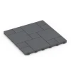 Block Pattern – Deck Tile von WARCO im Farbdesign Silver Grey mit den Abmessungen 38,5 x 38,5 x 2 cm. Produktfoto von Artikel 6330 in der Aufsicht von schräg vorne.