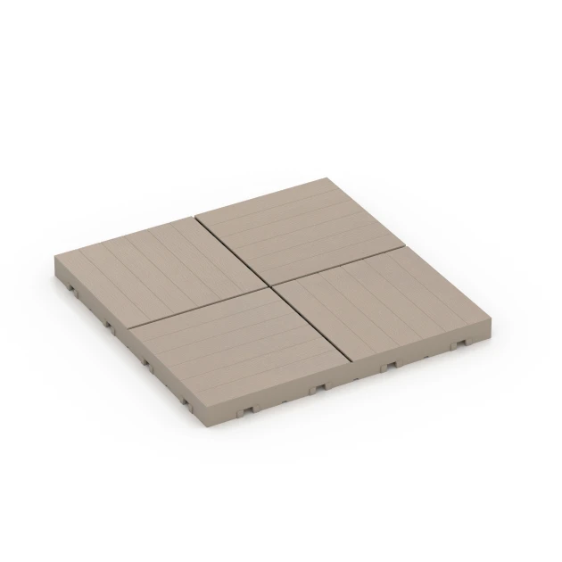 Mosaic – Deck Tile von WARCO im Farbdesign Vanilla mit den Abmessungen 30 x 30 x 2 cm. Produktfoto von Artikel 6351 in der Aufsicht von schräg vorne.