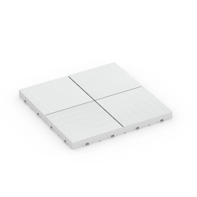 Mosaic – Deck Tile von WARCO im Farbdesign Chalk mit den Abmessungen 30 x 30 x 2 cm. Produktfoto von Artikel 6353 in der Aufsicht von schräg vorne.