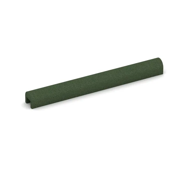 Rubber Kerb Cap von WARCO im Farbdesign Grass Green mit den Abmessungen 1000 x 100 x 100 x 60 mm. Produktfoto von Artikel 2588 in der Aufsicht von schräg vorne.