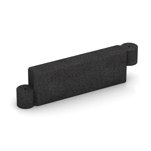Rubber Border Block von WARCO im Farbdesign Anthracite mit den Abmessungen 100 x 15 x 30 cm. Produktfoto von Artikel 2578 in der Aufsicht von schräg vorne.