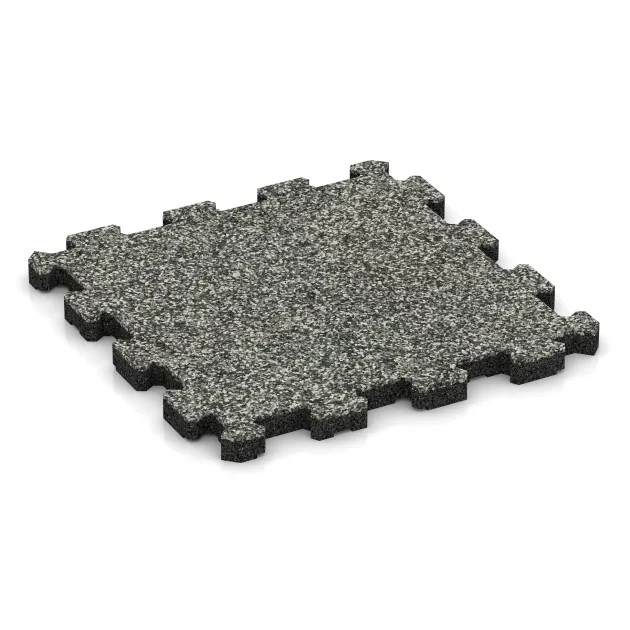 Exhibition floor interlocking tile von WARCO im Farbdesign Gray Granite mit den Abmessungen 306 x 306 x 20 mm. Produktfoto von Artikel 5737 in der Aufsicht von schräg vorne.