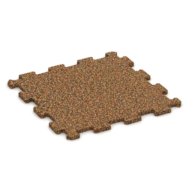Fitness Floor Compact von WARCO im Farbdesign Terra Cotta mit den Abmessungen 485 x 485 x 16 mm. Produktfoto von Artikel 0962 in der Aufsicht von schräg vorne.