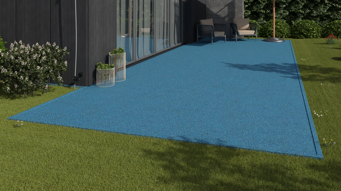 Beispielhafte Verlegung für den Artikel 3737 von WARCO - Deck tile, Farbton Atlantic in der Abmessung 30,6 x 30,6 x 1,8 cm | 0,094 m².